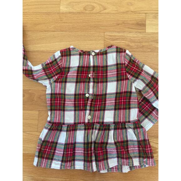 Hanna Andersson Flannelette Peplum Tartan Stewart Plaid Ruffle Top 6-7 Christmas - Picture 10 of 11